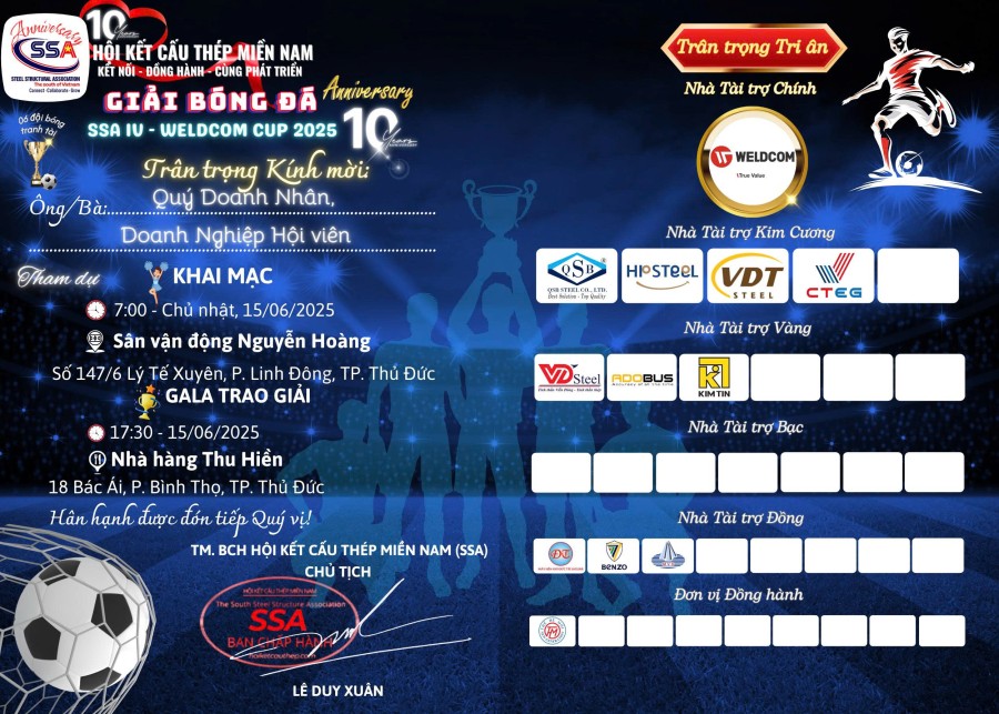 ⚽ ⚽ GIẢI BÓNG ĐÁ LẦN IV - WELDCOM CUP 2025