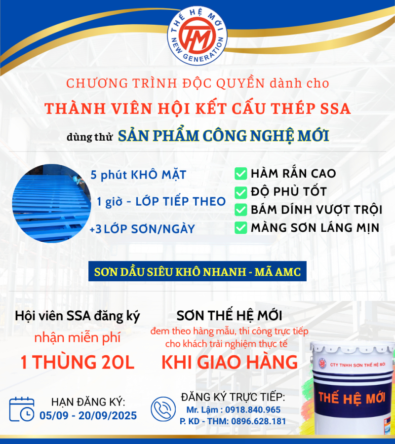 Chương Trình Dùng Thử Sản Phẩm Sơn Công Nghệ Mới Dành Riêng Cho Hội Viên SSA