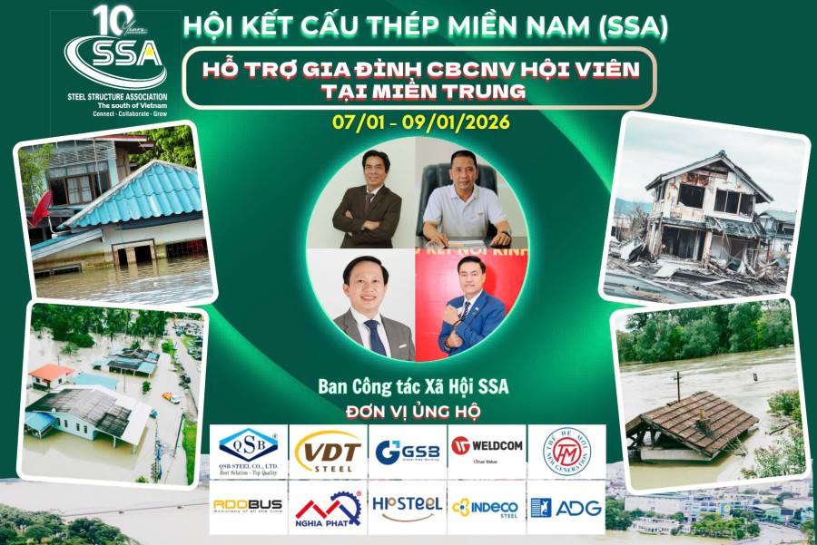 👑 HỘI KẾT CẤU THÉP MIỀN NAM (SSA) - Hỗ trợ Gia đình CBCNV Hội viên tại Miền Trung